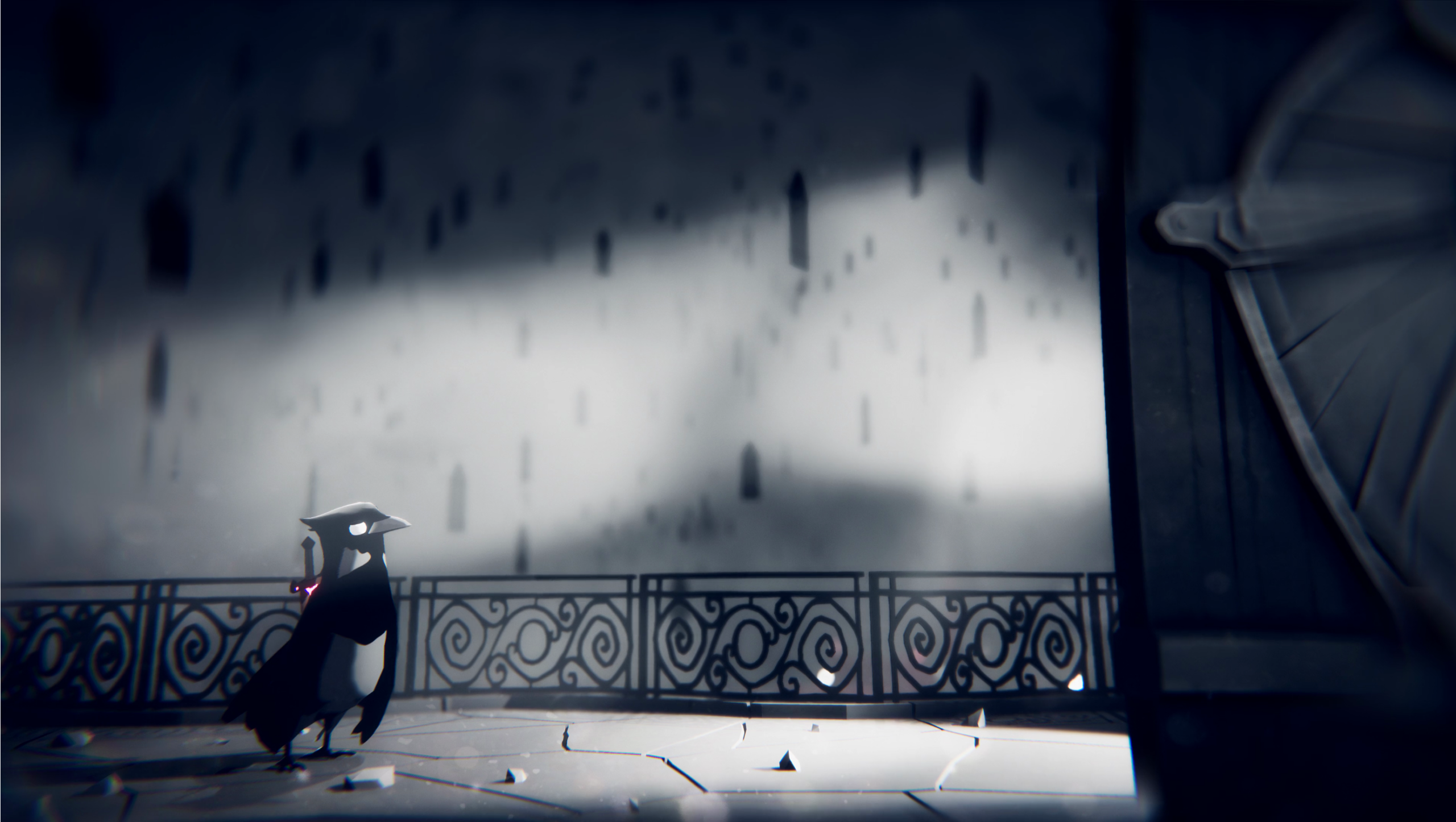 Death's Door Announcement Trailer Thumbnail - The Reaper Crow Standing in Front of Death's Door