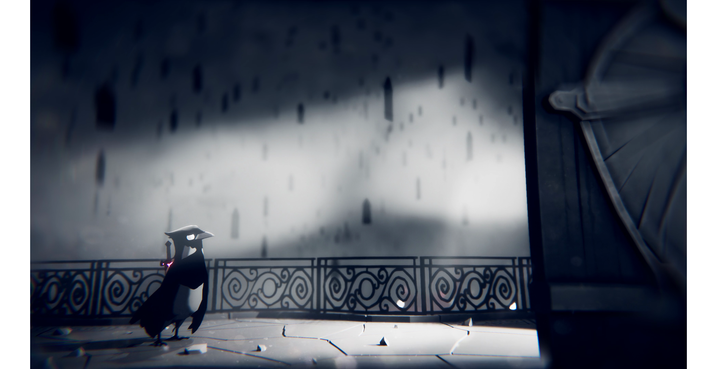 Death's Door Announcement Trailer Thumbnail - The Reaper Crow Standing in Front of Death's Door
