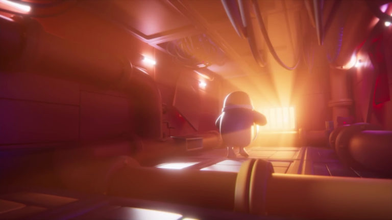 Fall Guys Silent's Memories Event Trailer - Silent with a Mystery Belt in a Corridor